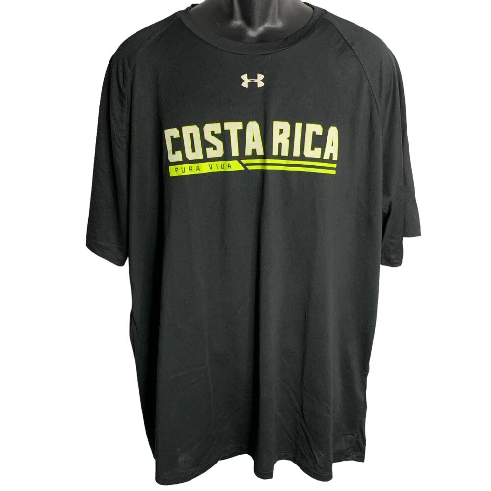 Under Armour Costa Rica Tech Tee 3XL Black Short Sleeve Athletic T Shirt Graphic